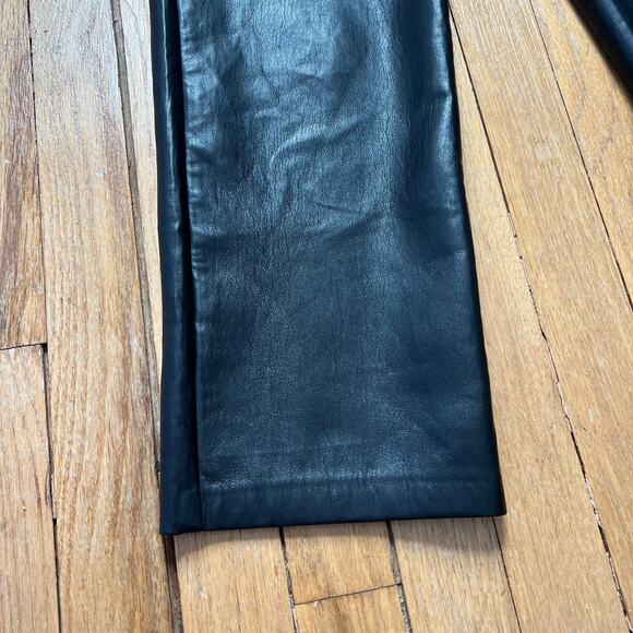 Wilfred The Melina‎ Pant Vegan Faux Leather Black High Rise Straight Leg Size 4 - Picture 9 of 14